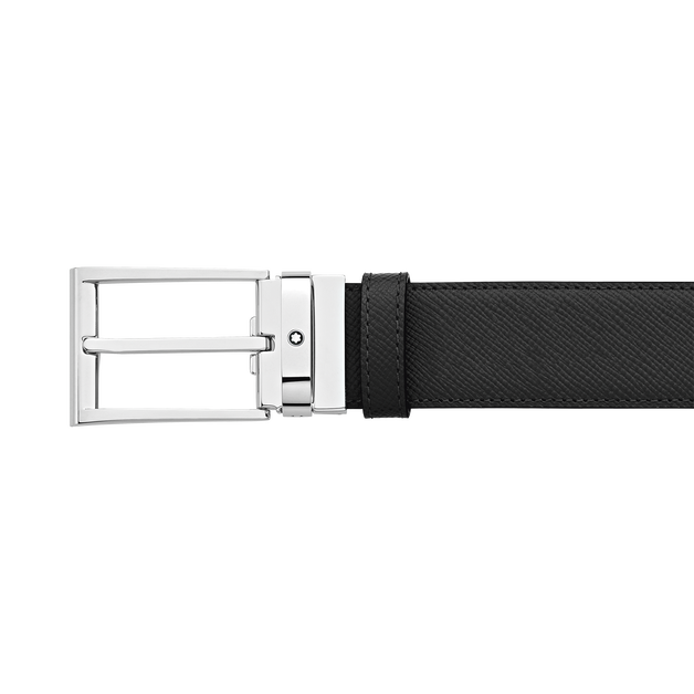Ceinture réversible de 35 mm en cuir noir/bleu - 5