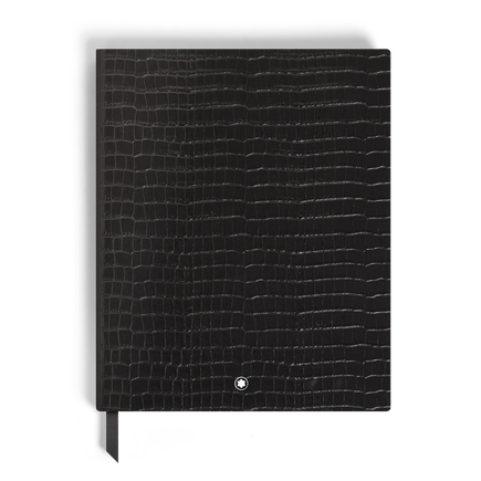 Large Notebook in Croco-Embossed Leather, Lined Pages