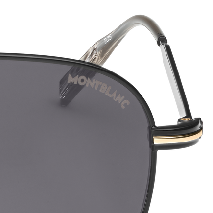 Lunettes de soleil carrées à monture métallique noire