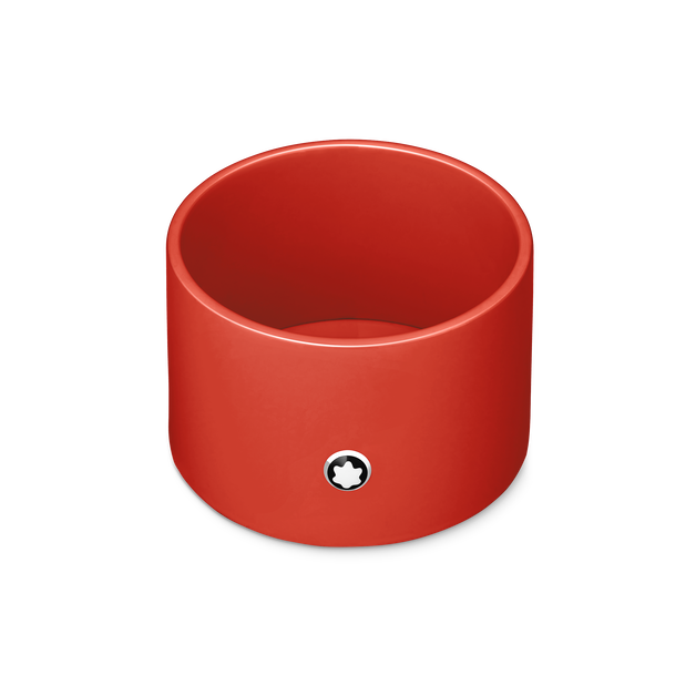 Round desk tray in coral lacquer (Medium) - 1