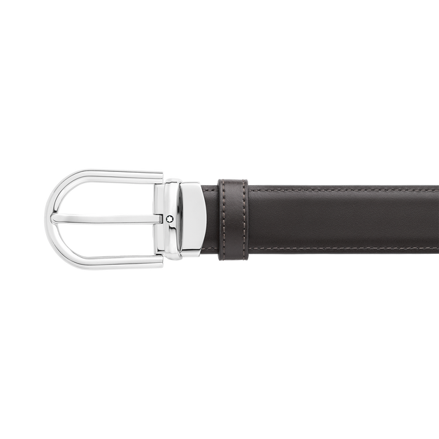 Cinturón reversible de piel negra y marrón de 30 mm con hebilla en forma de herradura - 3