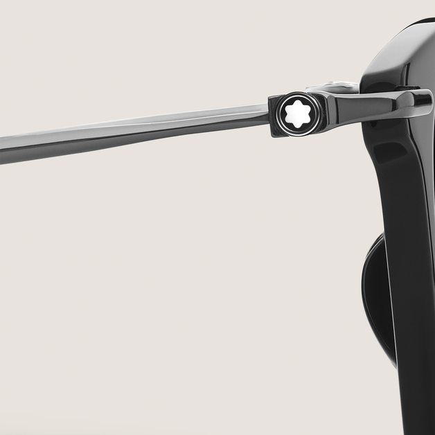 黑色醋酸纖維鏡框矩形太陽眼鏡 - 3