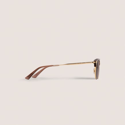 Rectangular Sunglasses with Gold-Coloured Metal Frame