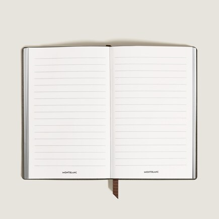 Cuaderno Pequeño, Piel con Grabado Avestruz, Caqui, Páginas con Líneas