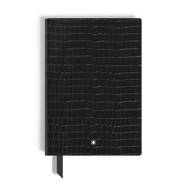 Medium Notebook in Croco-Embossed Leather, Lined Pages - 1