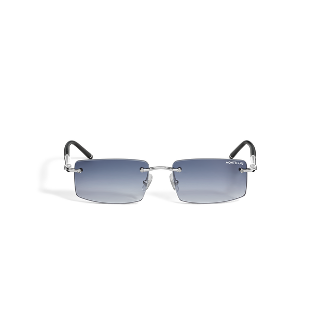Rectangular Sunglasses with Silver Col Metal Frame - 1