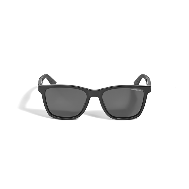 Lunettes de soleil rectangulaires à monture injectée noire - 1