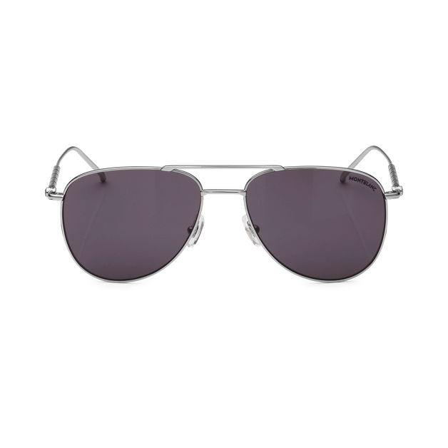 Squared Sunglasses with Silver-Colored Metal Frame - 1