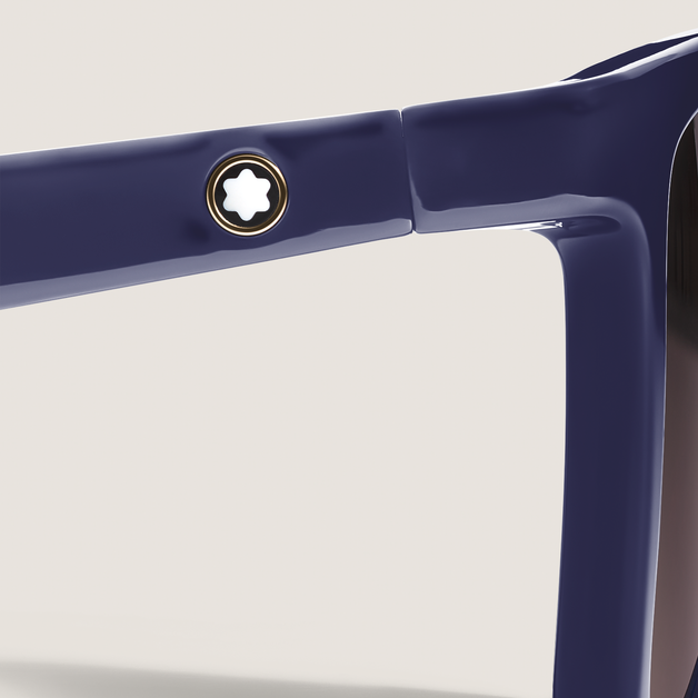 Squared Sunglasses with Injected Blue Coloured Frame - 3