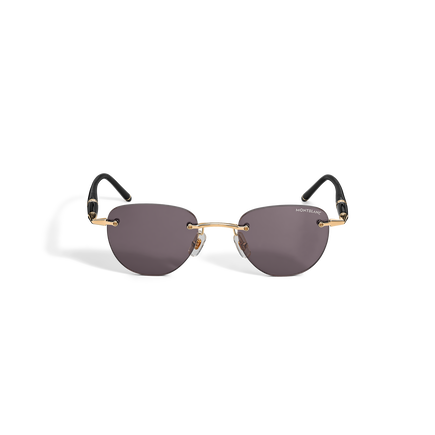 Round Sunglasses with Gold-Coloured Metal Frame