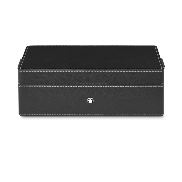 Desk Box in leather for three writing instruments and an ink bottle - 1