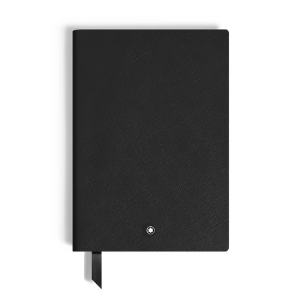 Cuaderno mediano, piel Saffiano, negro, páginas en blanco