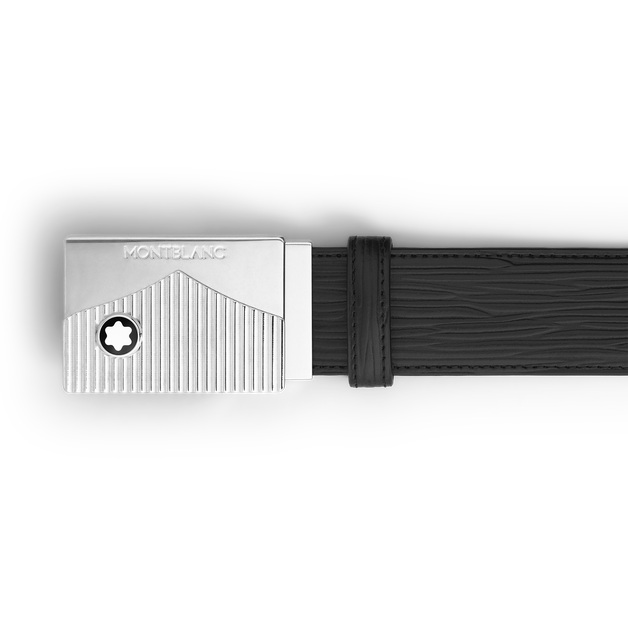Black 35 mm leather belt - 3