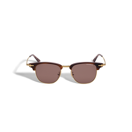 Rectangular Sunglasses Gold Coloured Metal Frame 