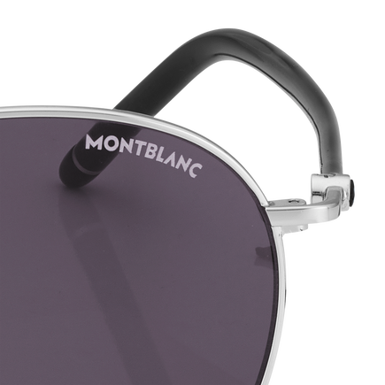 Round Sunglasses with Silver-Colored Metal Frame