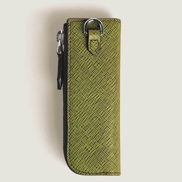 1-Pen Pouch Heritage Rouge Et Noir Baby in Sartorial Leather - 5