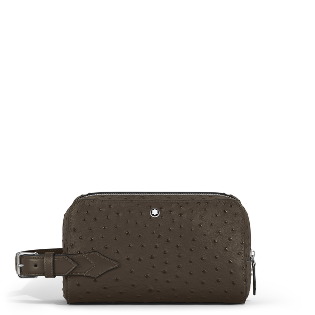 Trousse de Toilette en Cuir Embossé Autruche - 1