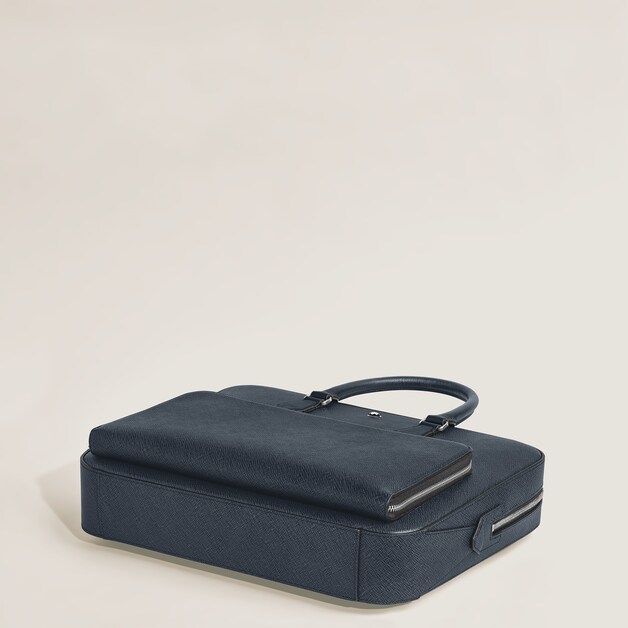 Medium Briefcase with Pocket in Sartorial Leather - 8