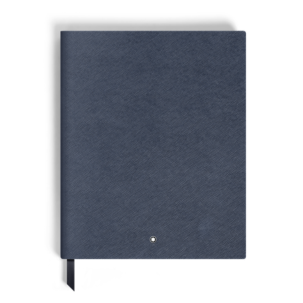 Notebook Large, Saffiano Leather, Blue - Lined Pages