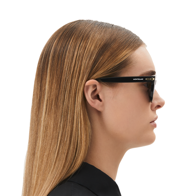 Squared Sunglasses with Black Colored Acetate Frame (S) - 6