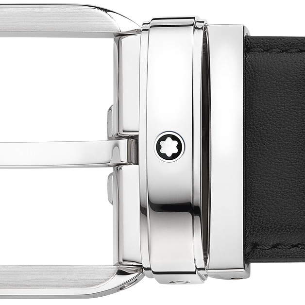 Black 35 mm leather belt - 3