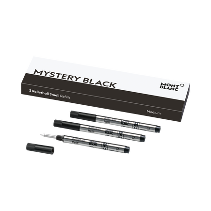 3 Rollerball Small Refills, Mystery Black - Medium