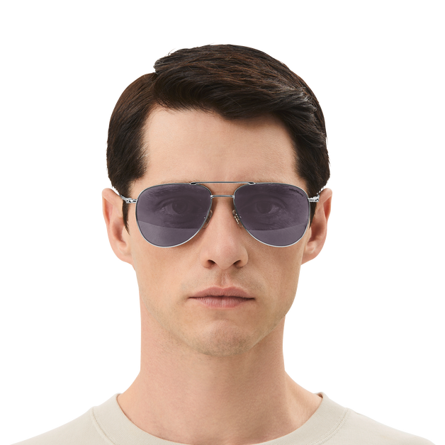 Squared Sunglasses with Silver-Colored Metal Frame - 5