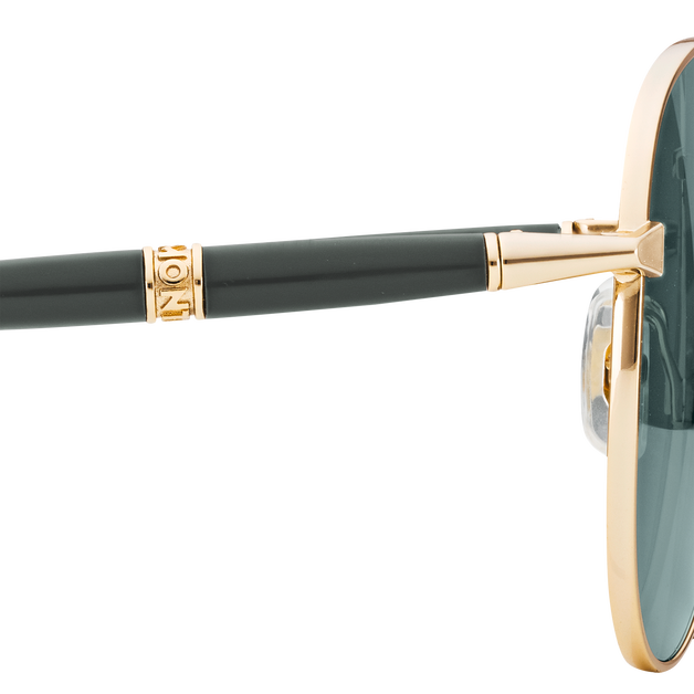 Squared Sunglasses with Gold-Coloured Metal Frame - 4