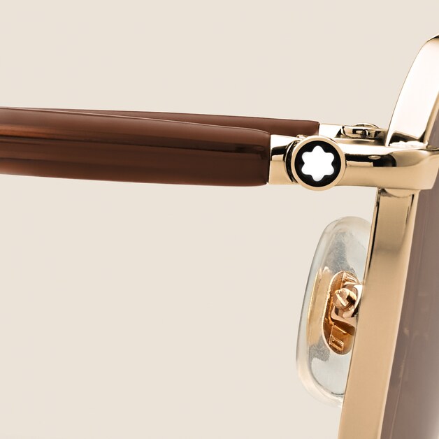 Rechteckige Sonnenbrille mit goldfarbener Metallfassung - 3