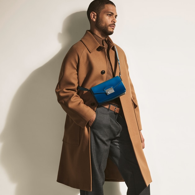 大班系列山峰扣墨韵迷你邮差包 雾霾蓝 - 9