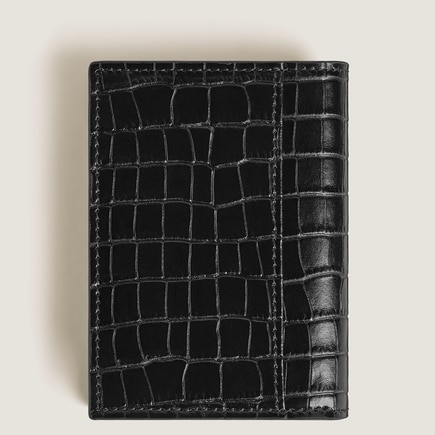 Card Holder 4cc in Croco-Embossed Leather