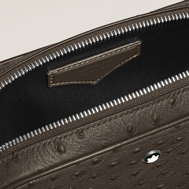 Sac à Bandoulière Mini Modèle en Cuir Imprimé Autruche - 5