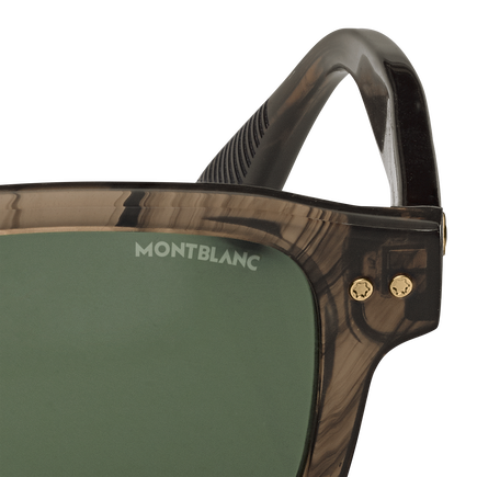 Lunettes de soleil rectangulaires à monture en acétate couleur havane