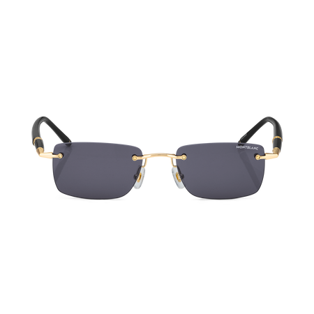 Rectangular Sunglasses with Gold-Coloured Metal Frame,  Rectangular Sunglasses with Gold-Coloured Metal Frame