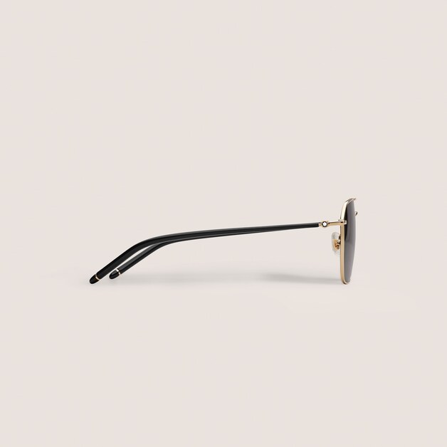 Squared Sunglasses with Gold-Coloured Metal Frame - 2