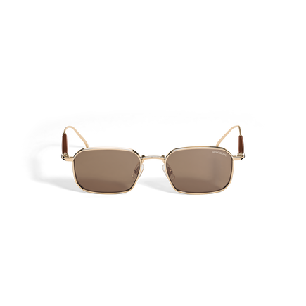 Rectangular Sunglasses with Gold-Coloured Metal Frame