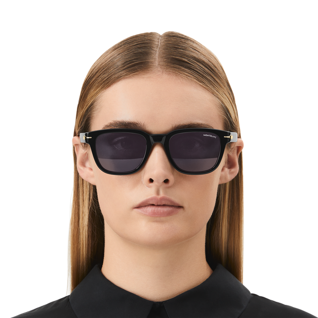 Squared Sunglasses with Black Colored Acetate Frame (S) - 4