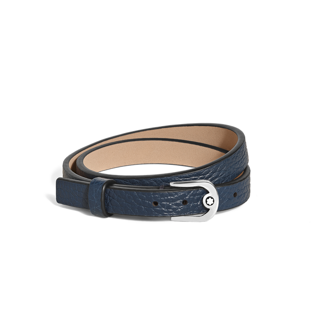 Horseshoe Buckle Adjustable Bracelet in Grain Leather - 1