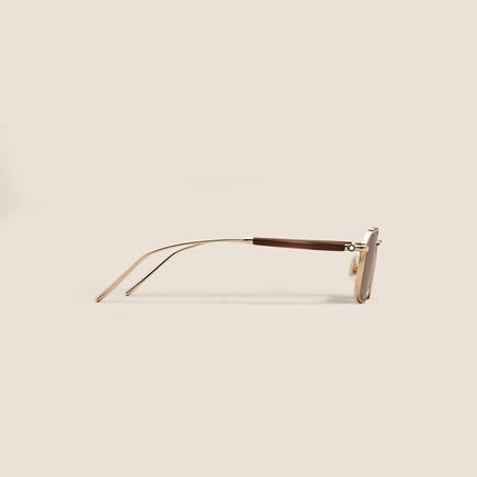 Rectangular Sunglasses with Gold-Coloured Metal Frame