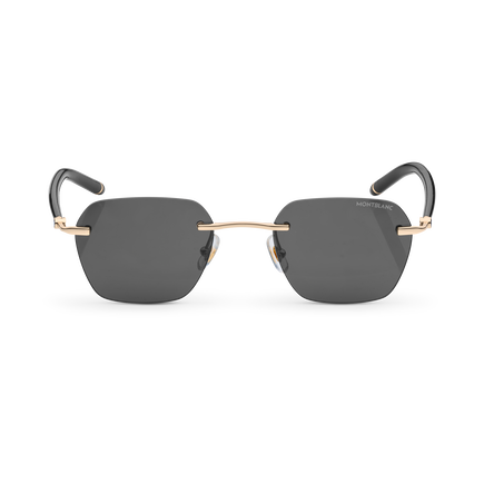 Squared Sunglasses with Gold Coloured Metal Frame
