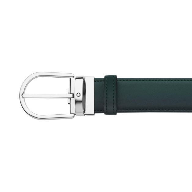 Horseshoe buckle sfumato British green 35mm leather belt - 3