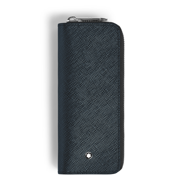 Étui pour 2 Instruments d'Écriture Zippé en Cuir Sartorial - 1