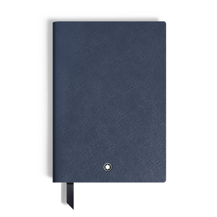Notebook Medium, Saffiano Leather, Blue - Squared Pages