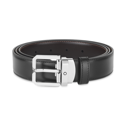 Black/brown 30mm reversible leather belt