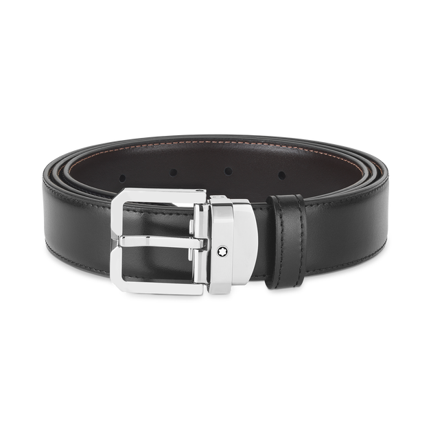 Ceinture réversible de 30 mm en cuir noir/marron - 1