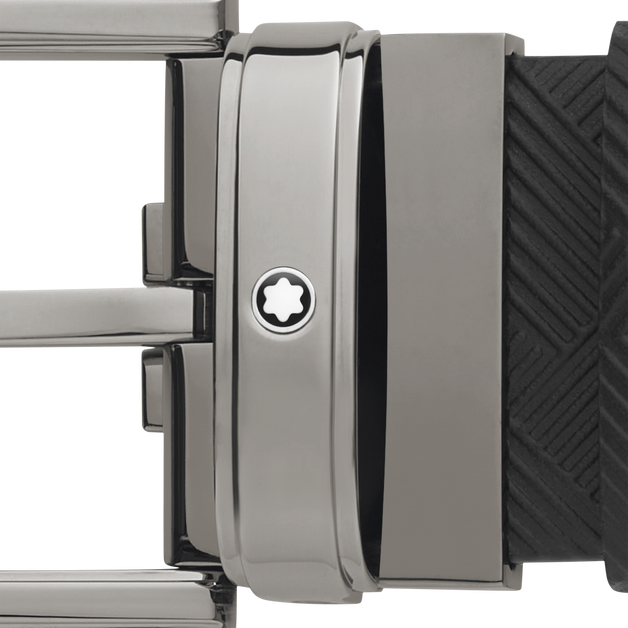 Black 35 mm leather belt - 4
