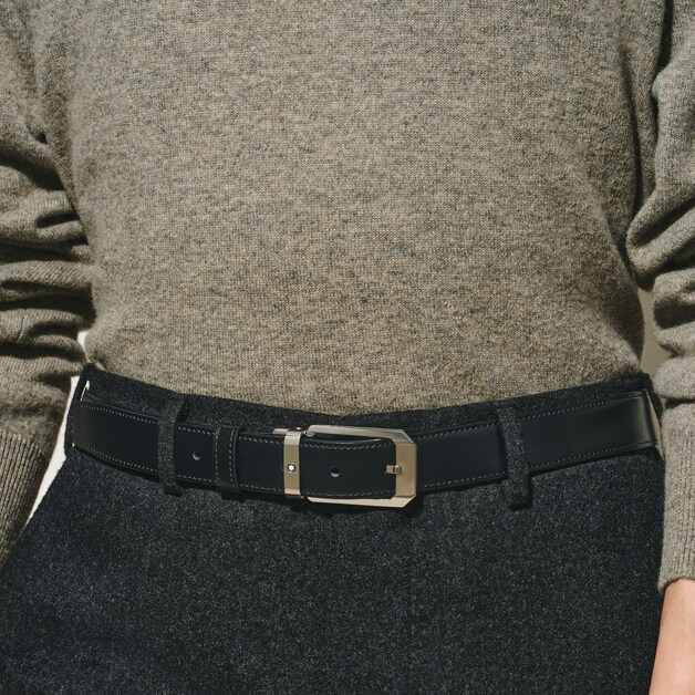 Black/brown 30 mm reversible leather belt - 2