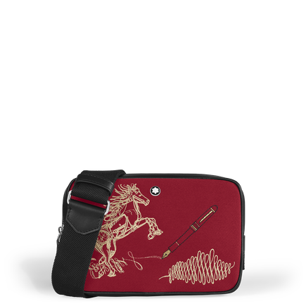 Mini Crossbody Bag Year of the Horse in Embroidered Gabardine