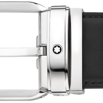 Black 35 mm leather belt