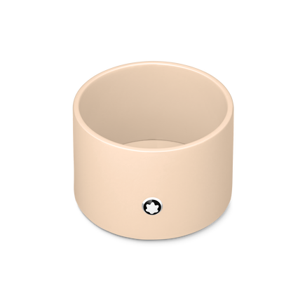 Round Desk tray in Ivory Colored Lacquer Wood (Medium)